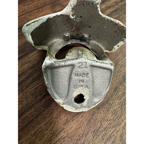 VTG Drink Coca Cola Wall Mount Bottle Opened #21 Made In USA Painted White Retro - Picture 12 of 14